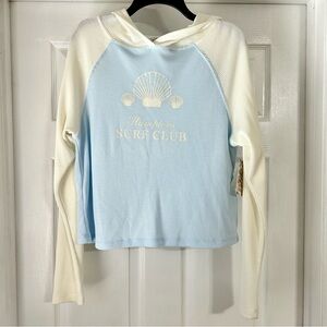 Blue and Cream Surf Club Waffle Knit Shirt